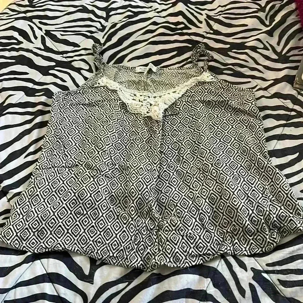Black and White Blouse